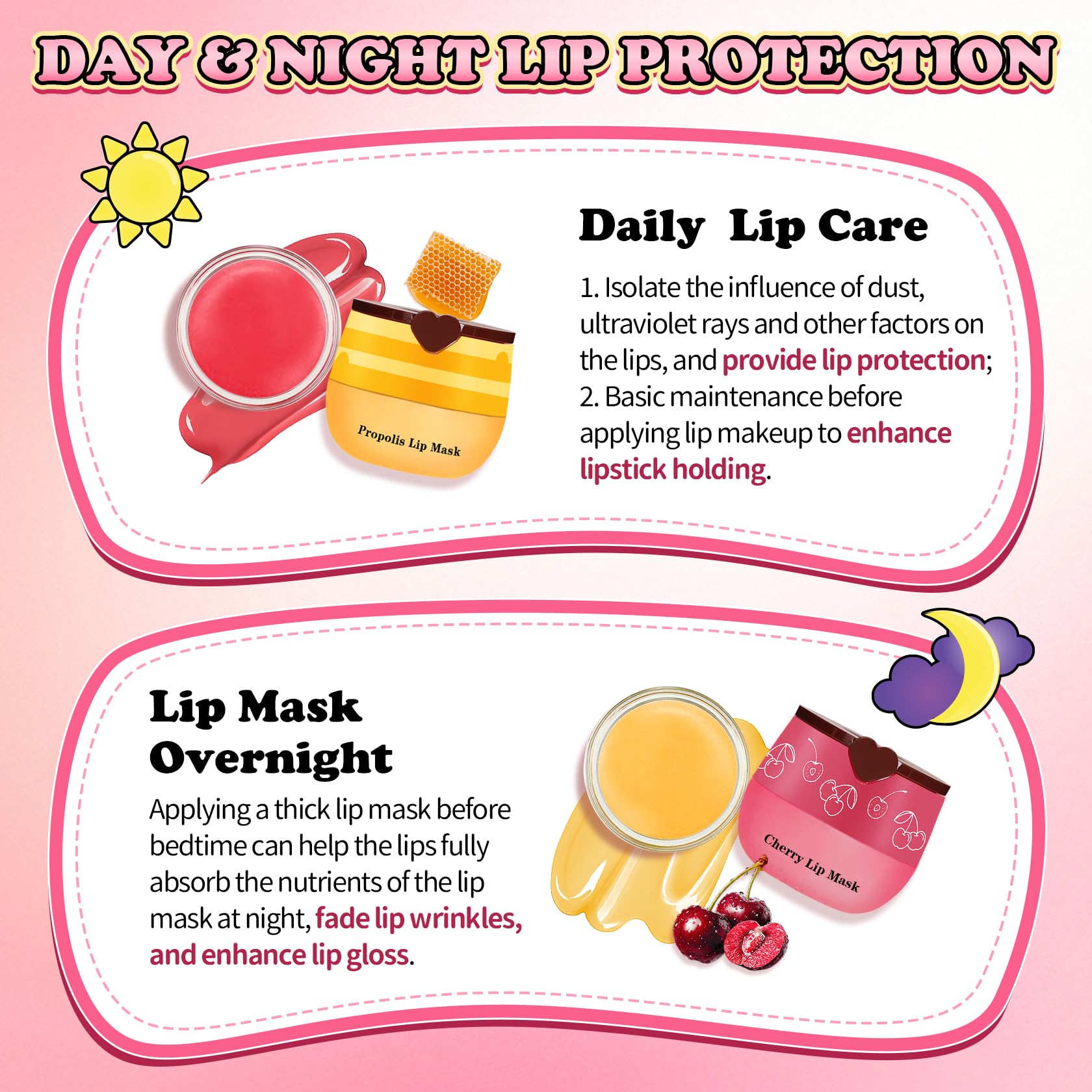 Deepmind fruit flavored lip treatment pots