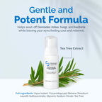 Dr Chrissie eye cleanser product label showing tea tree oil ingredients