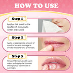 Textured application of lip scrub on skin