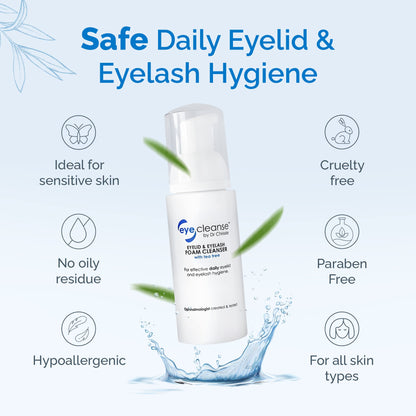 Ophthalmologist formulated lash extensions cleanser lifestyle product placement.