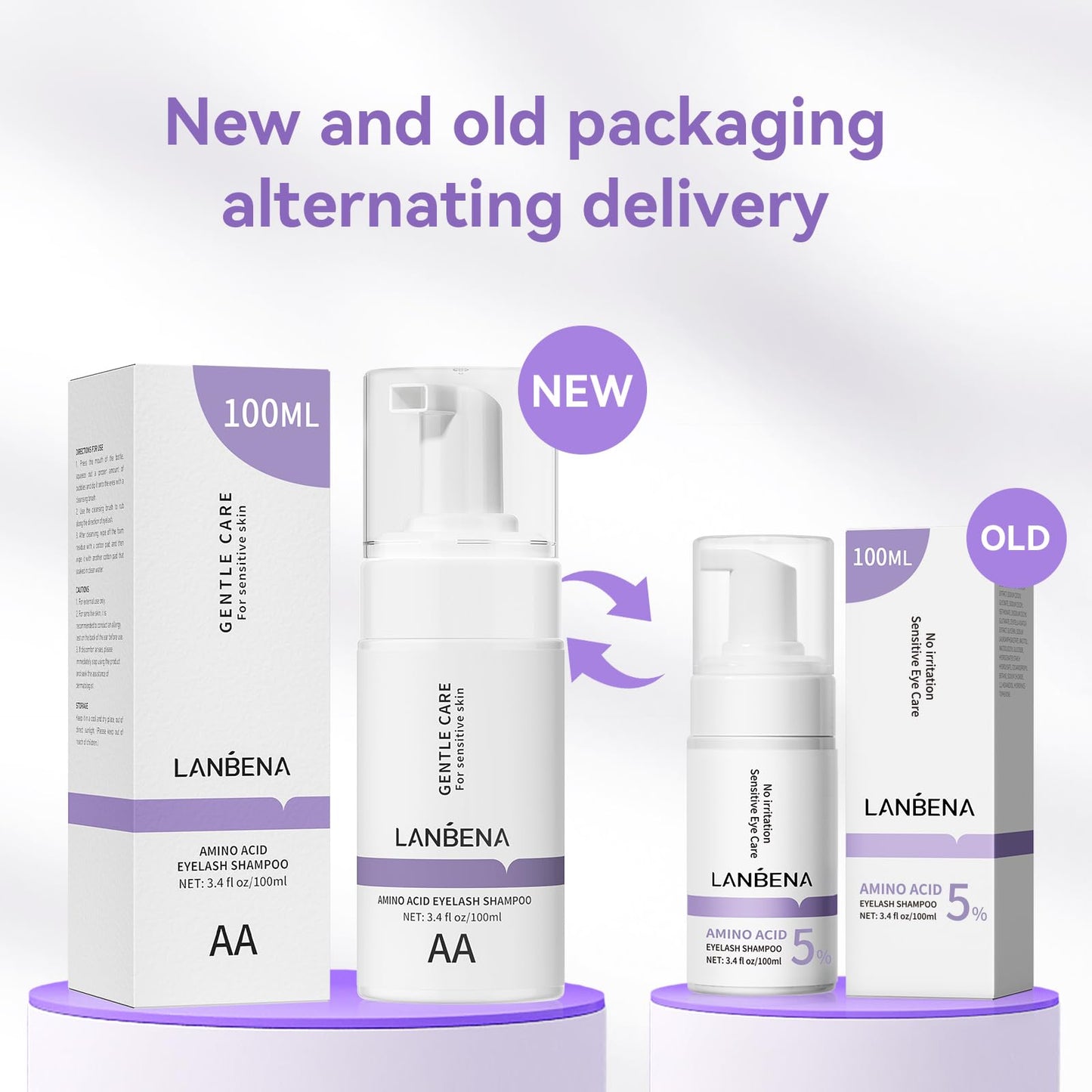 Oil free eyelash cleanser foam application on sensitive eyes