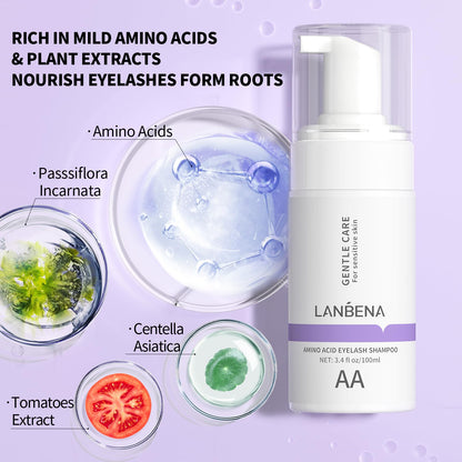 LANBENA professional salon grade lash extension shampoo packaging details