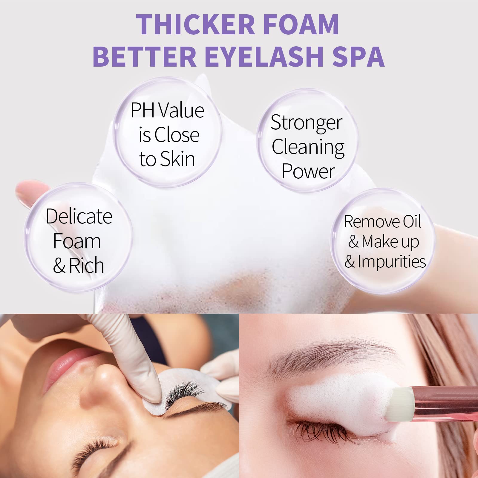 Gentle sulfate free amino acid lash cleanser for makeup removal