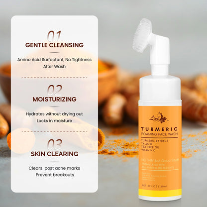 Ingredients label of Live Healthy natural turmeric facial wash