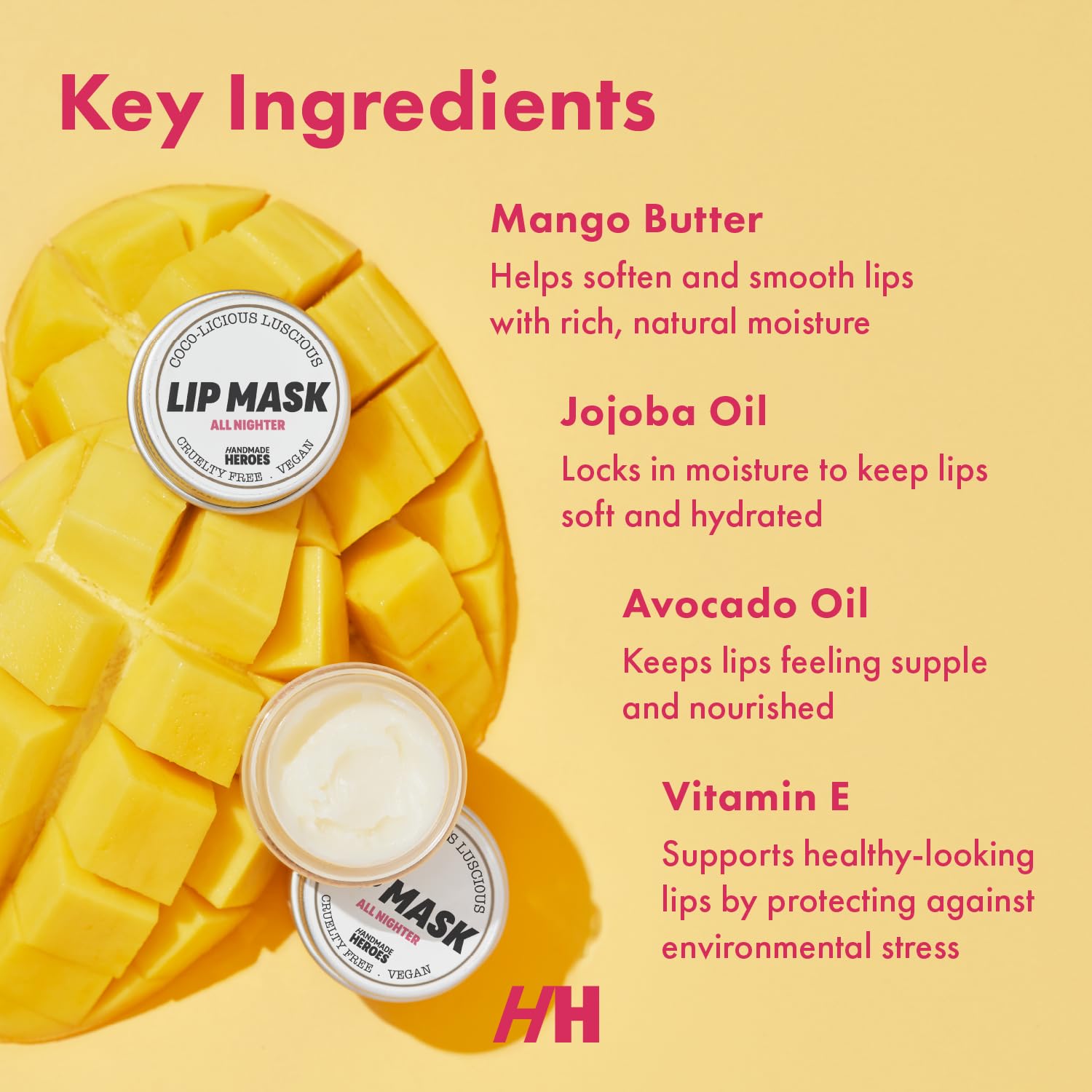 Handmade Heroes conditioning overnight lip mask container