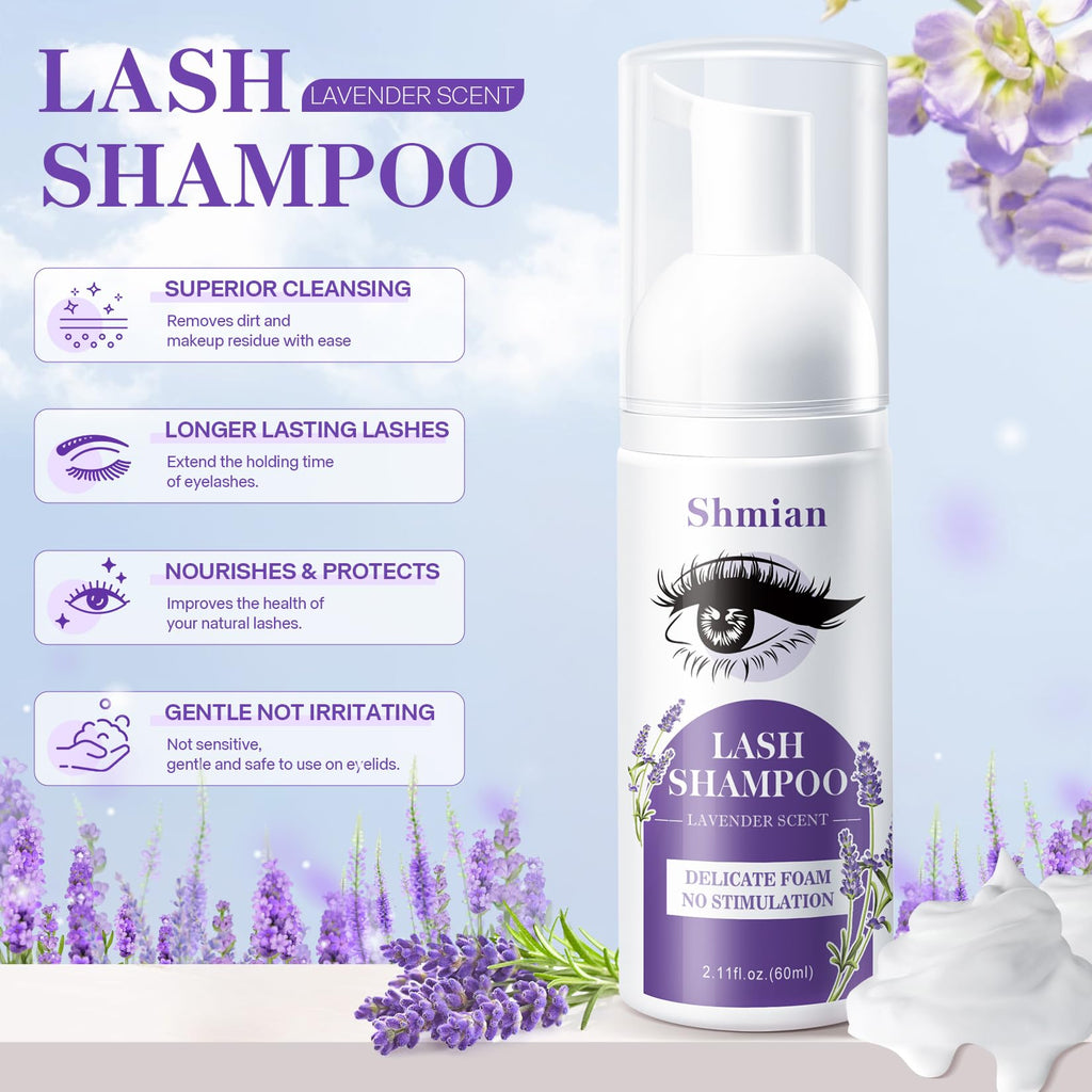 Actrol Shmian lavender lash shampoo pump mechanism close up