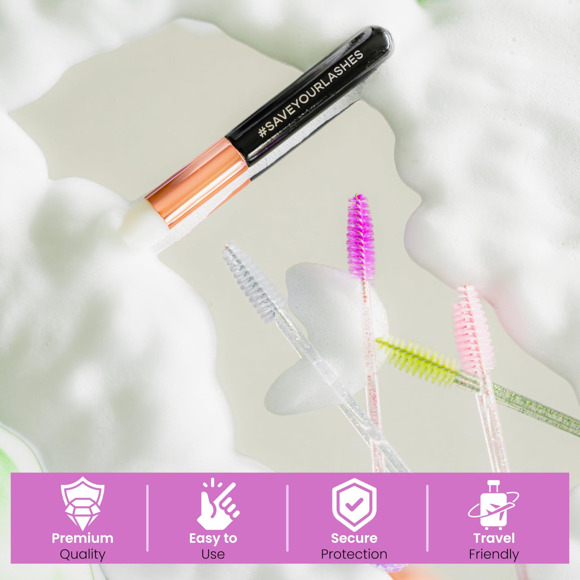 Protective shower goggles for lash extension maintenance