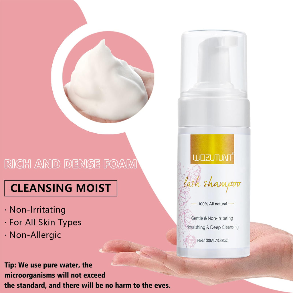 Soft fiber flat head cleansing brushes for eyelash extensions