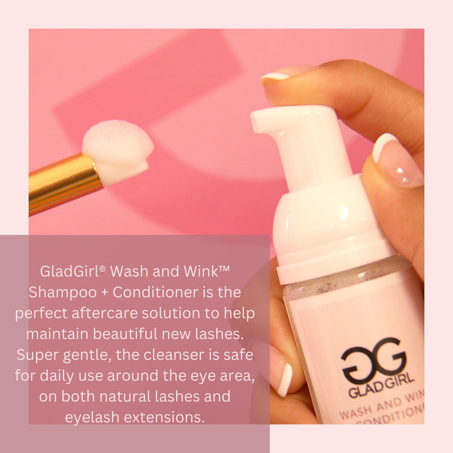 Botanically infused non irritating lash cleaner for extensions