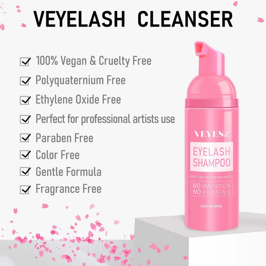 VEYES INC foaming eyelash wash bottle with the included soft application brush