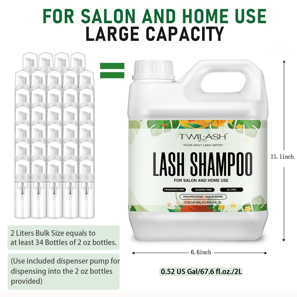 Twilash by DLY eyelash cleanser bottle with included foam pump dispensers