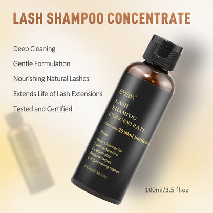 EMEDA eyelash extension cleanser concentrate liquid kit with foaming bottle and brush