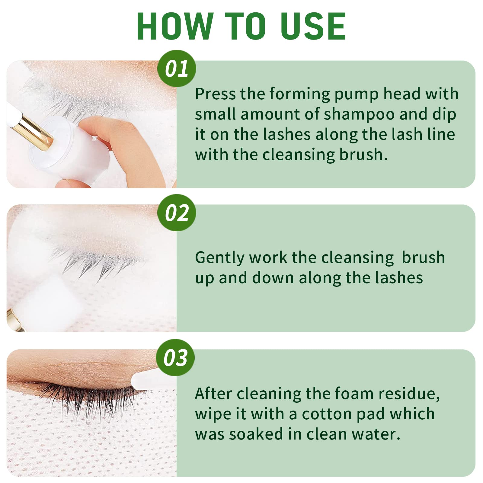 Authentic imported USA lash extensions cleanser bulk bottle with measurement details