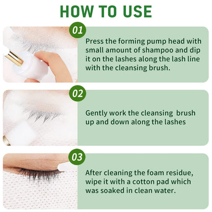 Authentic imported USA lash extensions cleanser bulk bottle with measurement details