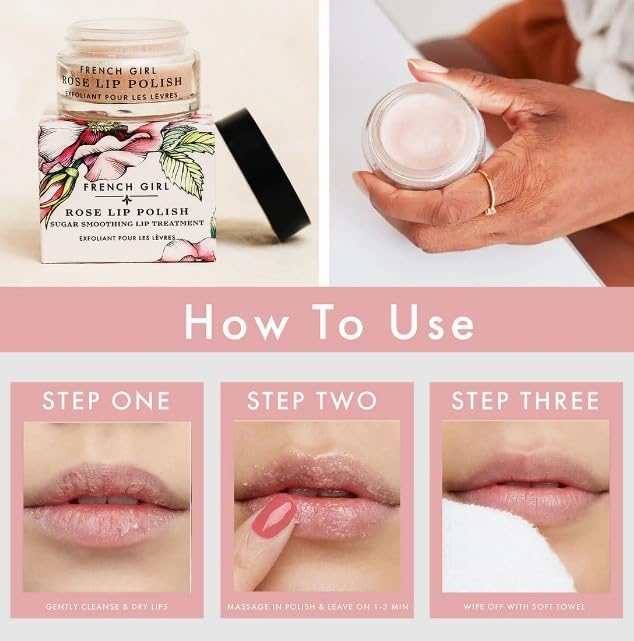 French Girl Rose Lip Polish organic ingredients label