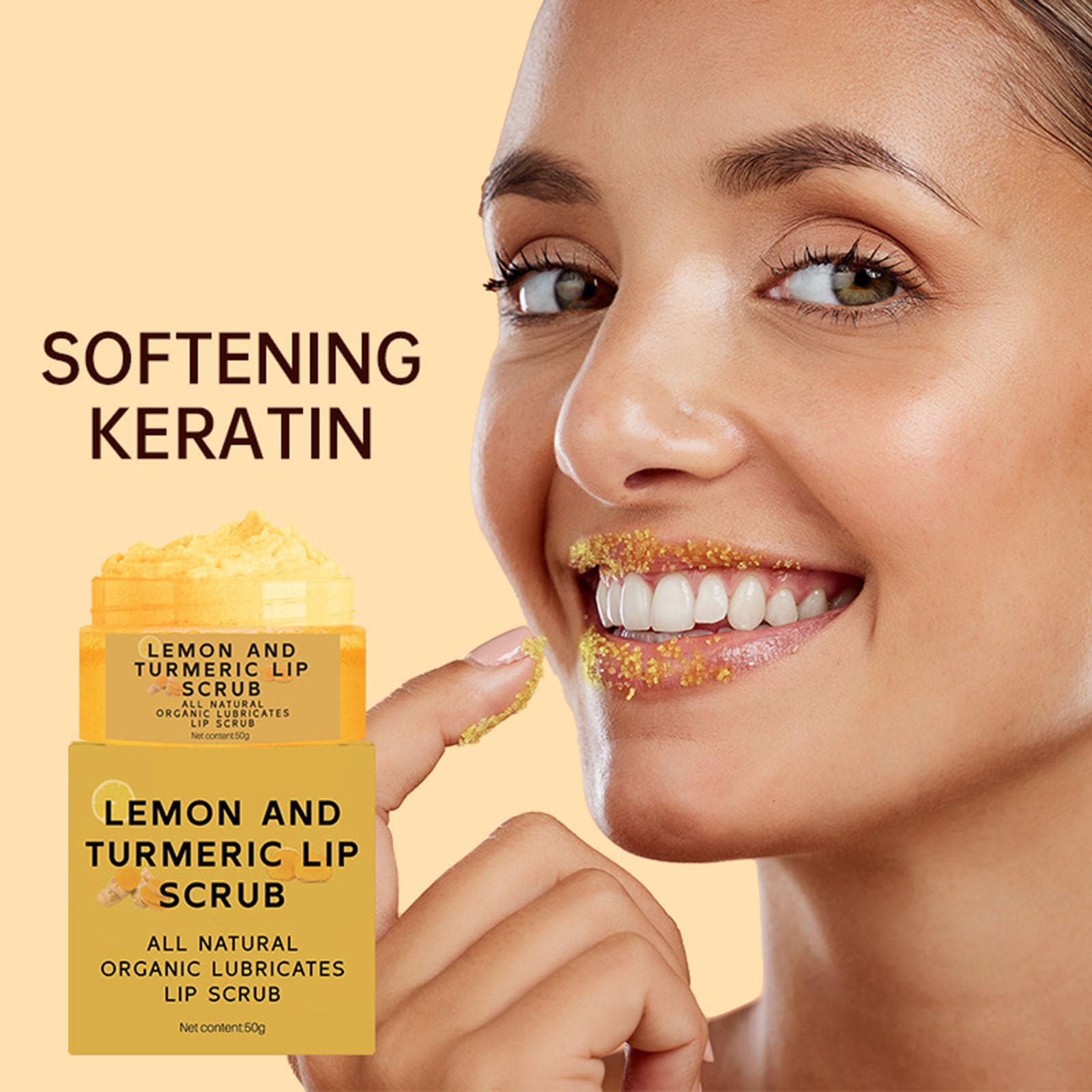 Yjlyqf natural sugar lip scrub texture close up