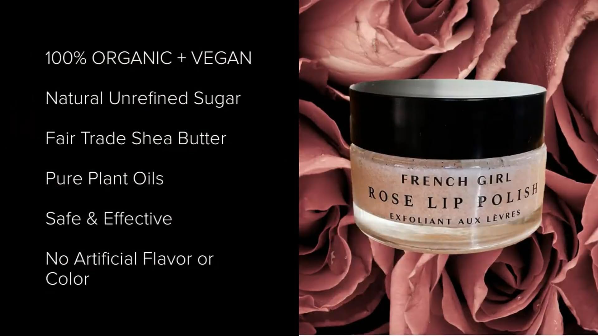 French Girl Rose Lip Polish 1 ounce packaging details