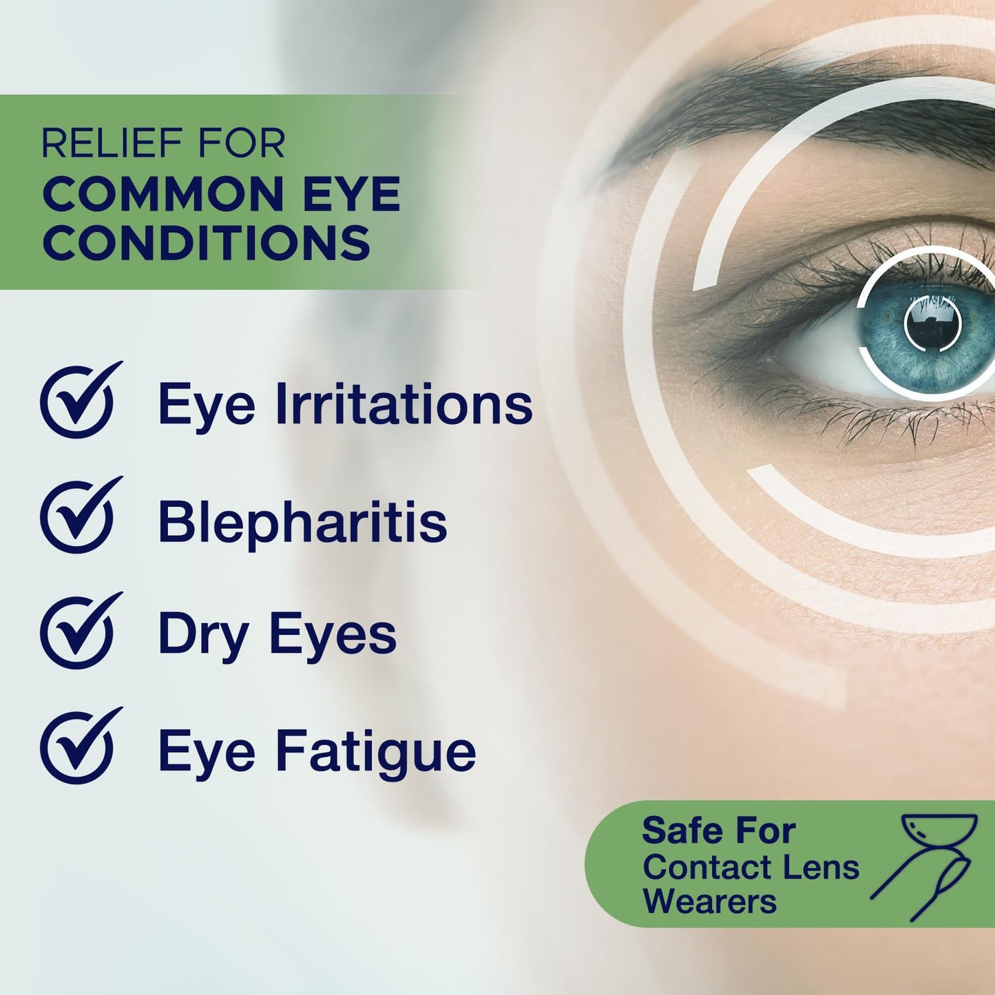 Back label of Dr. Fischer eye care mousse showing usage instructions and ingredients.