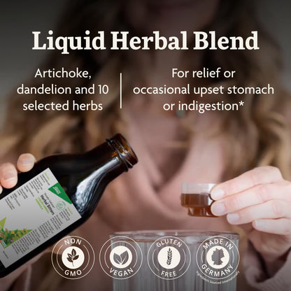 Floradix Gallexier Herbal Bitters side panel displaying full supplement facts