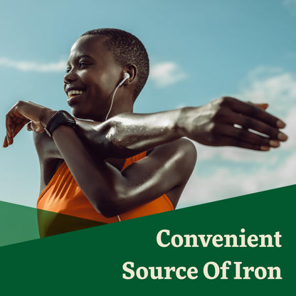 Close up of Floradix iron supplement box showcasing secure packaging details for premium USA imports.