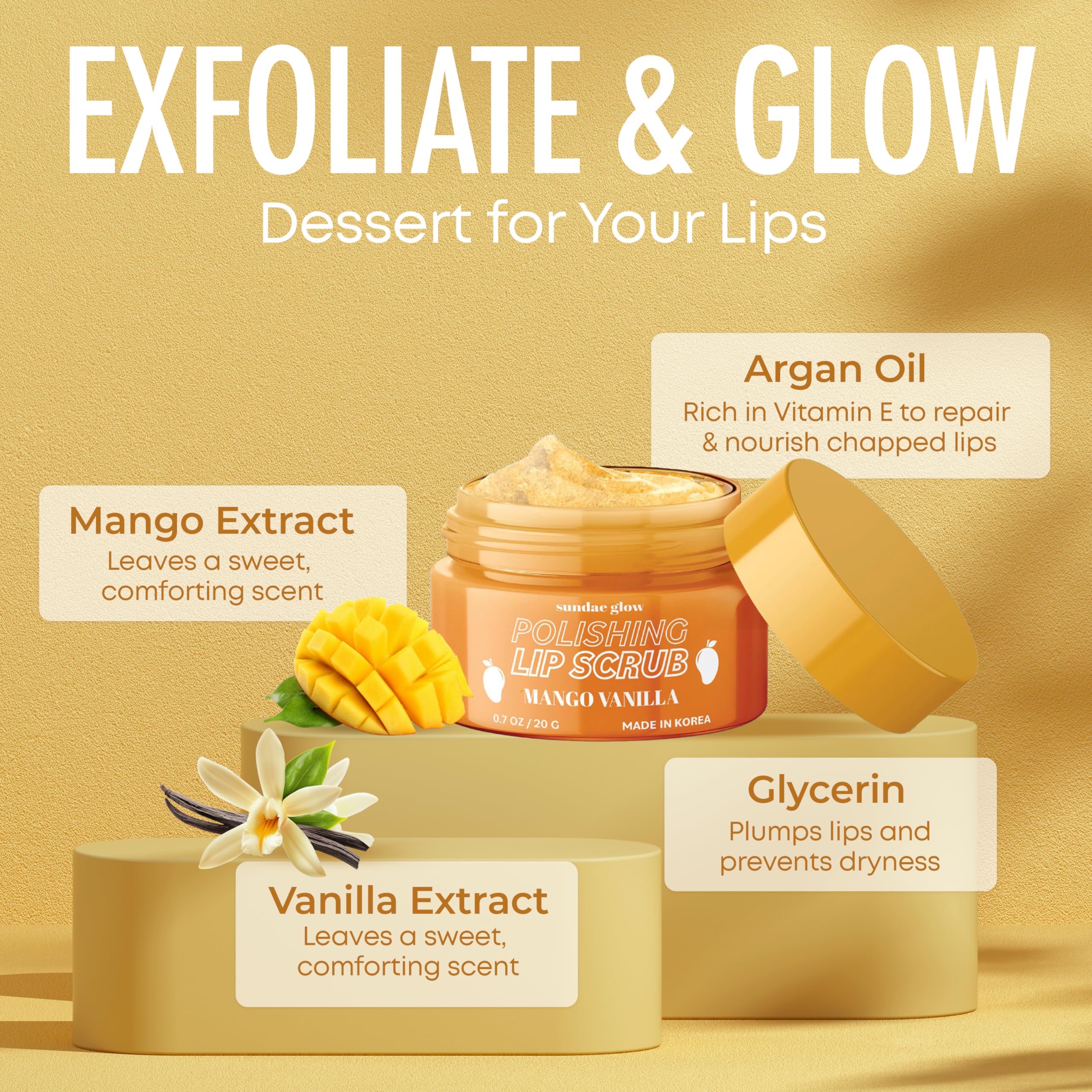 Authentic USA imported Sundae Glow lip scrub jar