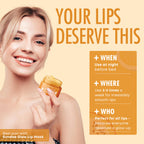 Back label of Sundae Glow lip scrub with ingredients and directions