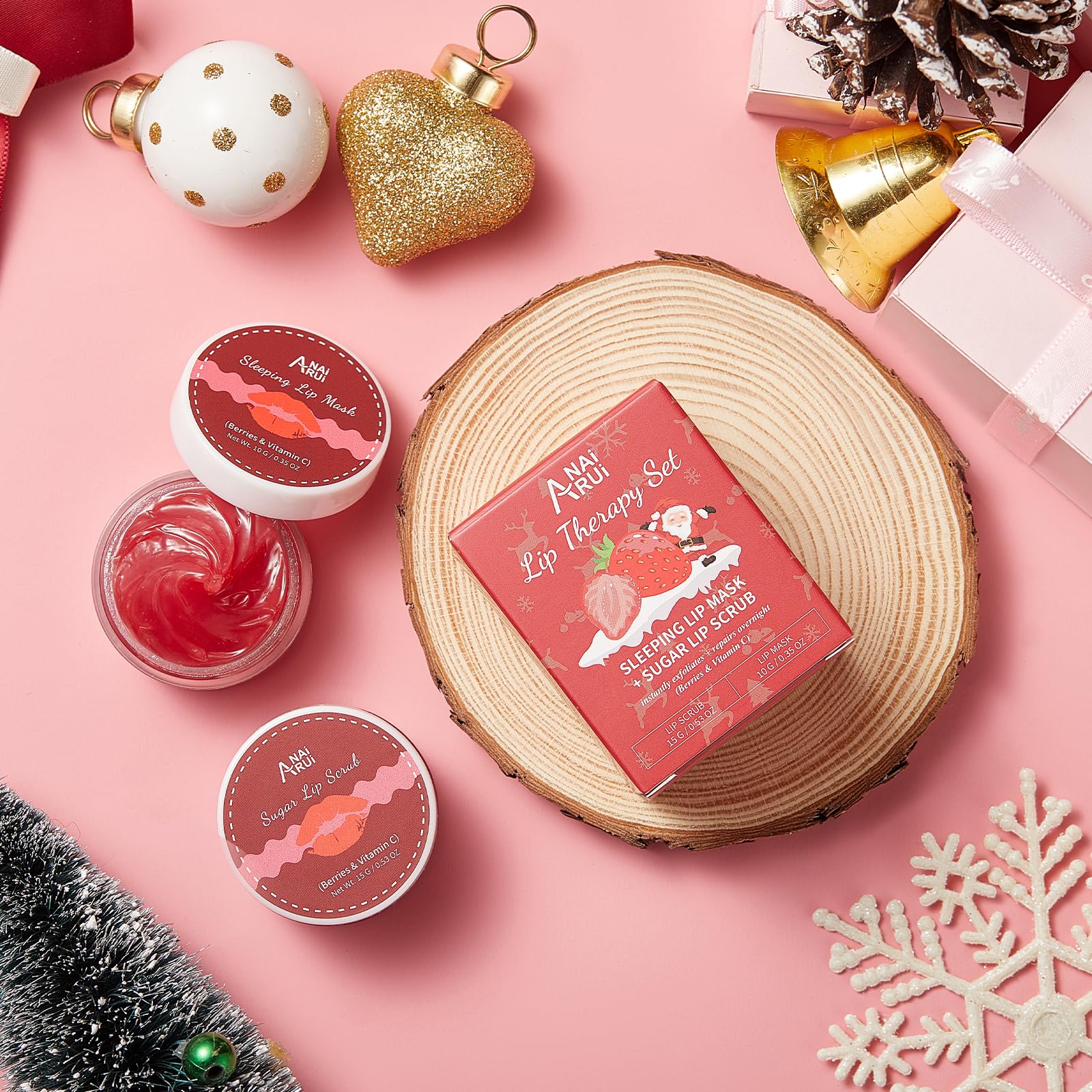Anai Rui sugar lip exfoliator and sleeping mask jars