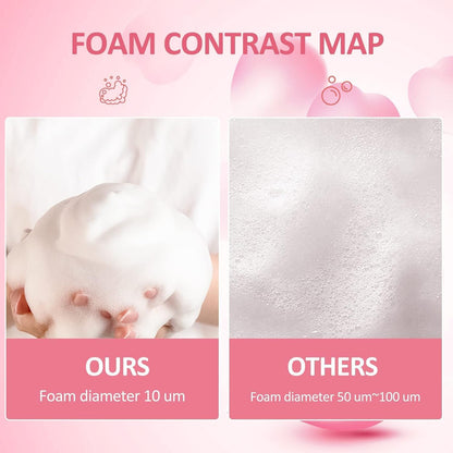 Eyelid foaming cleanser being applied with a soft pink cleaning brush