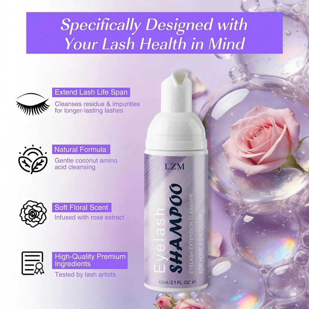 Rinsing bottle and application tools included in Lzm kit
