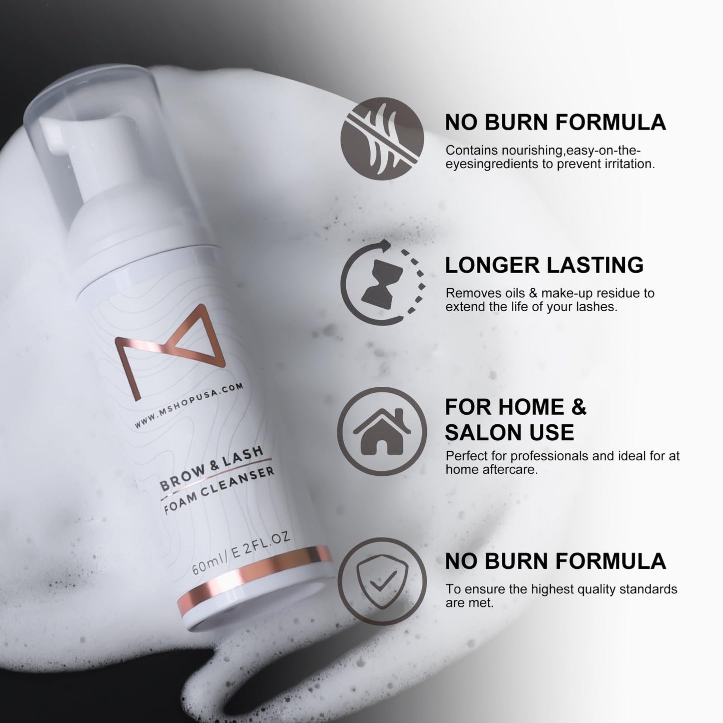 M Beauty Studio imported USA lash cleanser for oil and residue removal