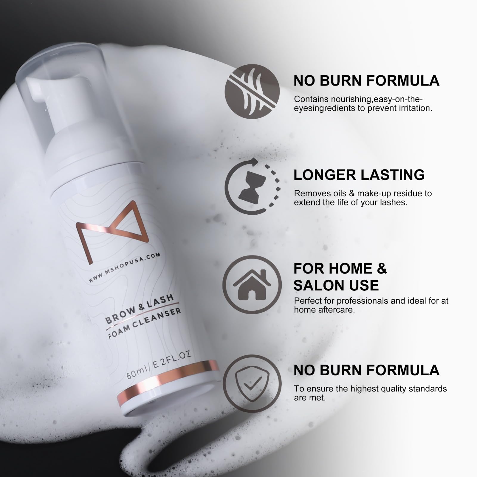 M Beauty Studio imported USA lash cleanser for oil and residue removal