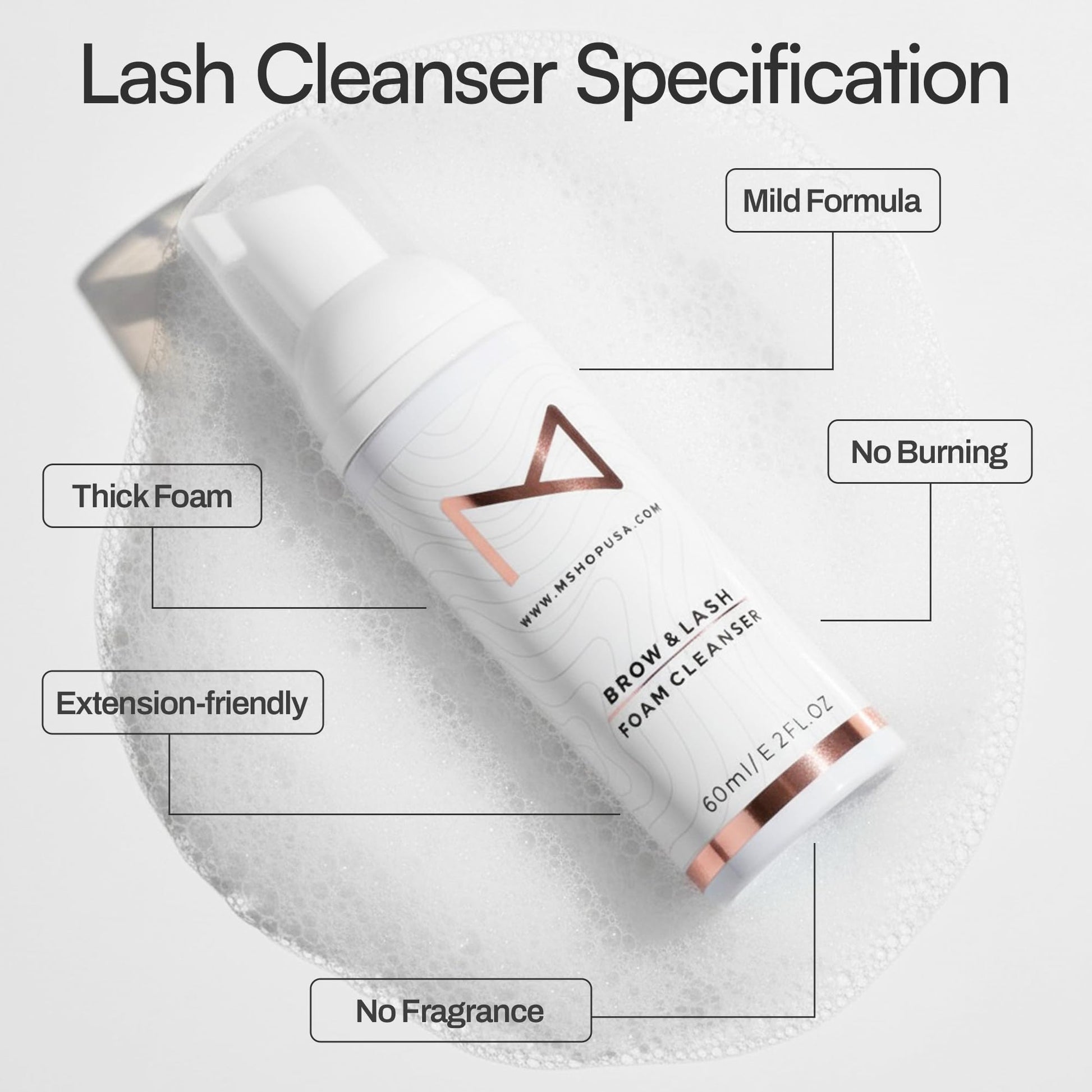 M Beauty Studio premium powder brows and nano brows soothing foam cleanser