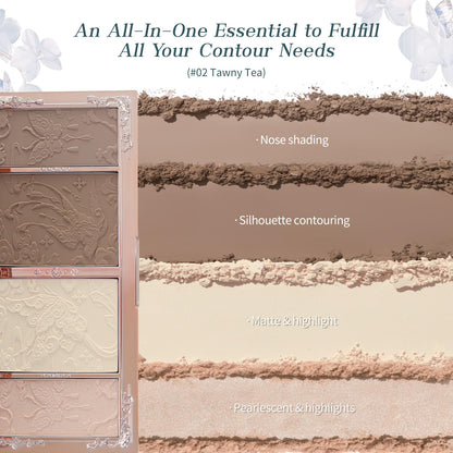Close up of the butterfly cloud collar collection makeup palette detailing the traditional Chinese artistry.