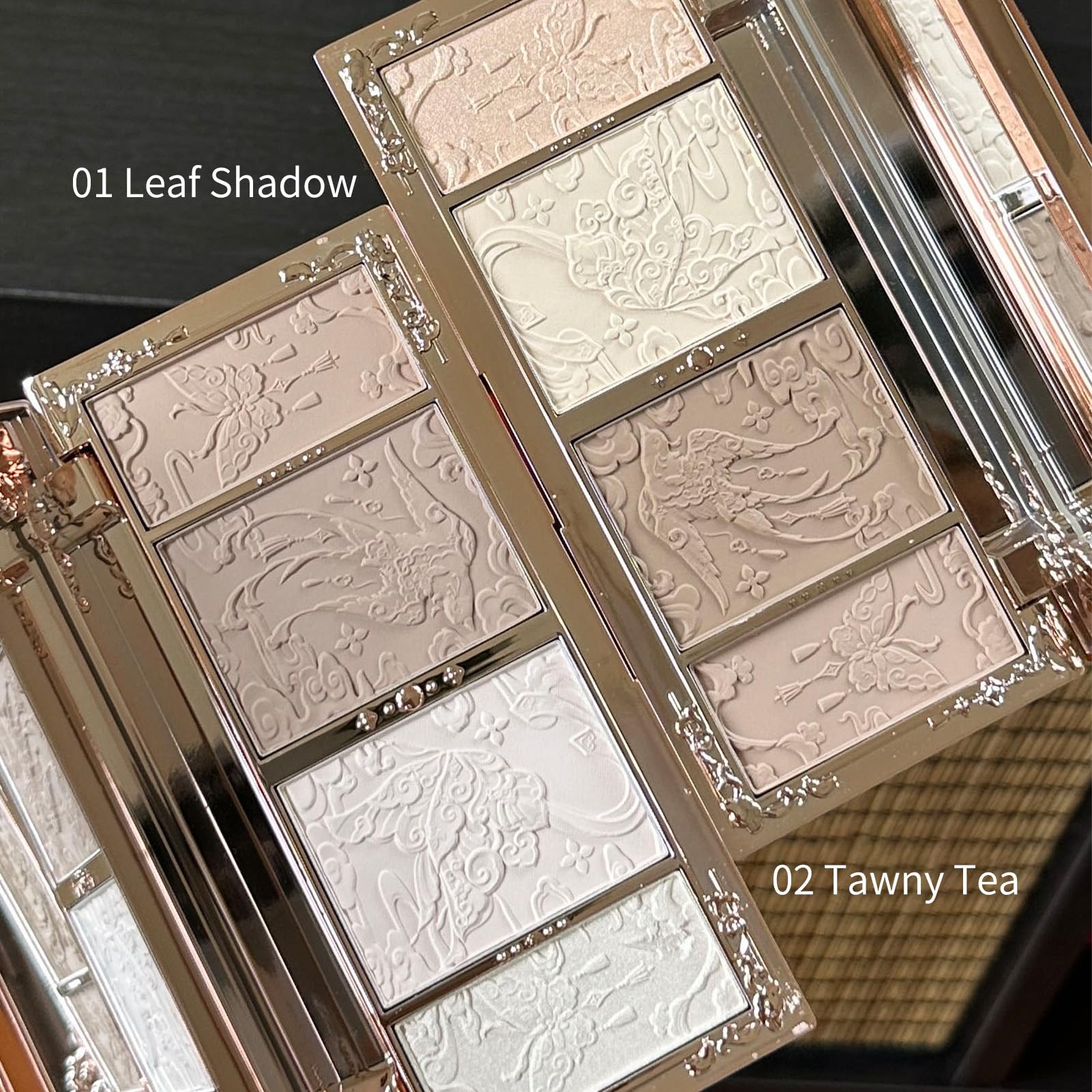 Flower Knows butterfly cloud collar tawny tea palette showing matte contour and bronzing shades.