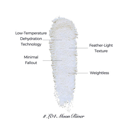 Flower Knows Moon River highlighter powder showing the detailed 3D angel relief engraving