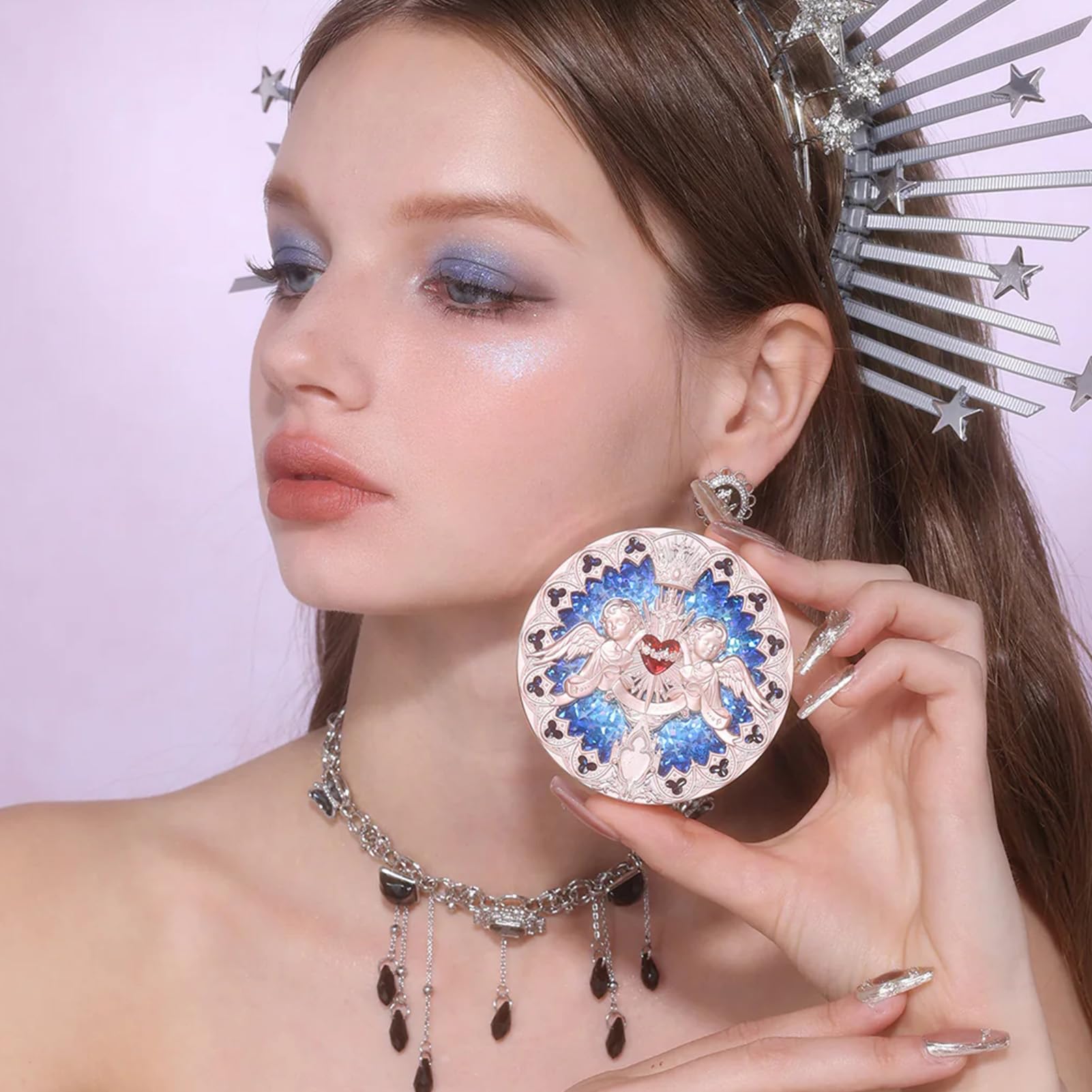 Authentic Flower Knows makeup collection highlighter palette on a clean background