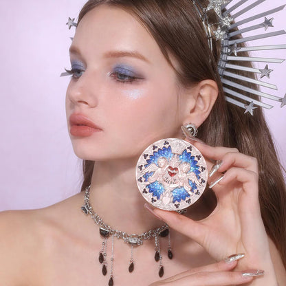Authentic Flower Knows makeup collection highlighter palette on a clean background