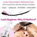 Nicmeetu foaming lash shampoo bottle with pump dispenser.