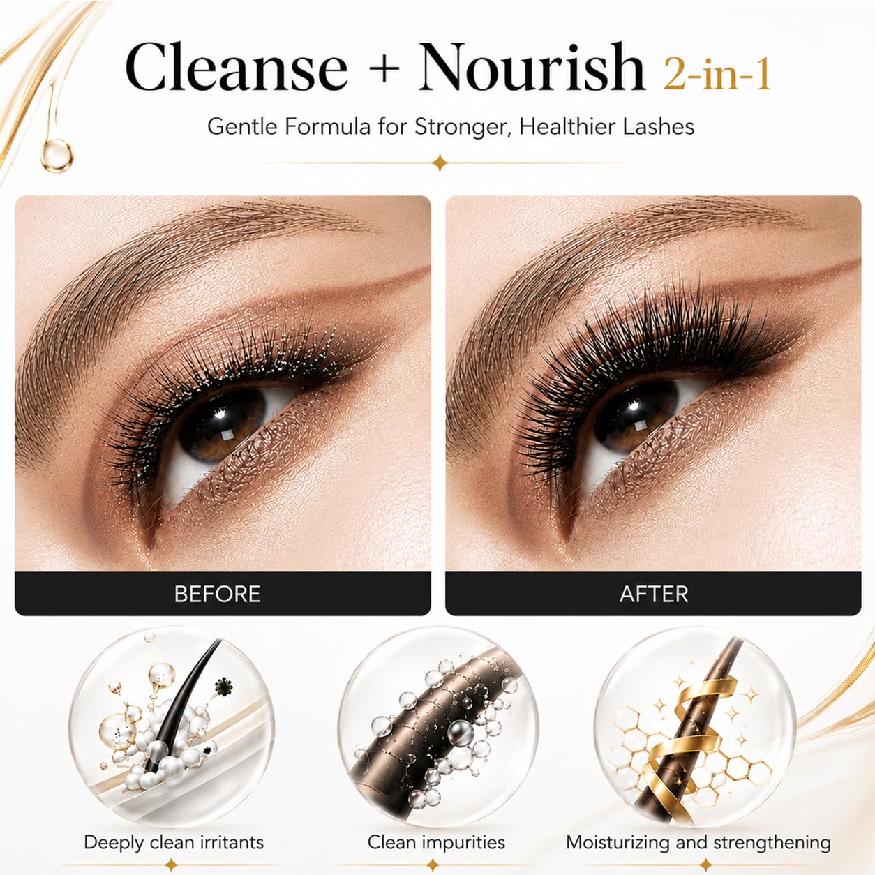 A professional eyelash extension cleanser set from Mererke Pretty displayed next to its authentic protective outer box packaging