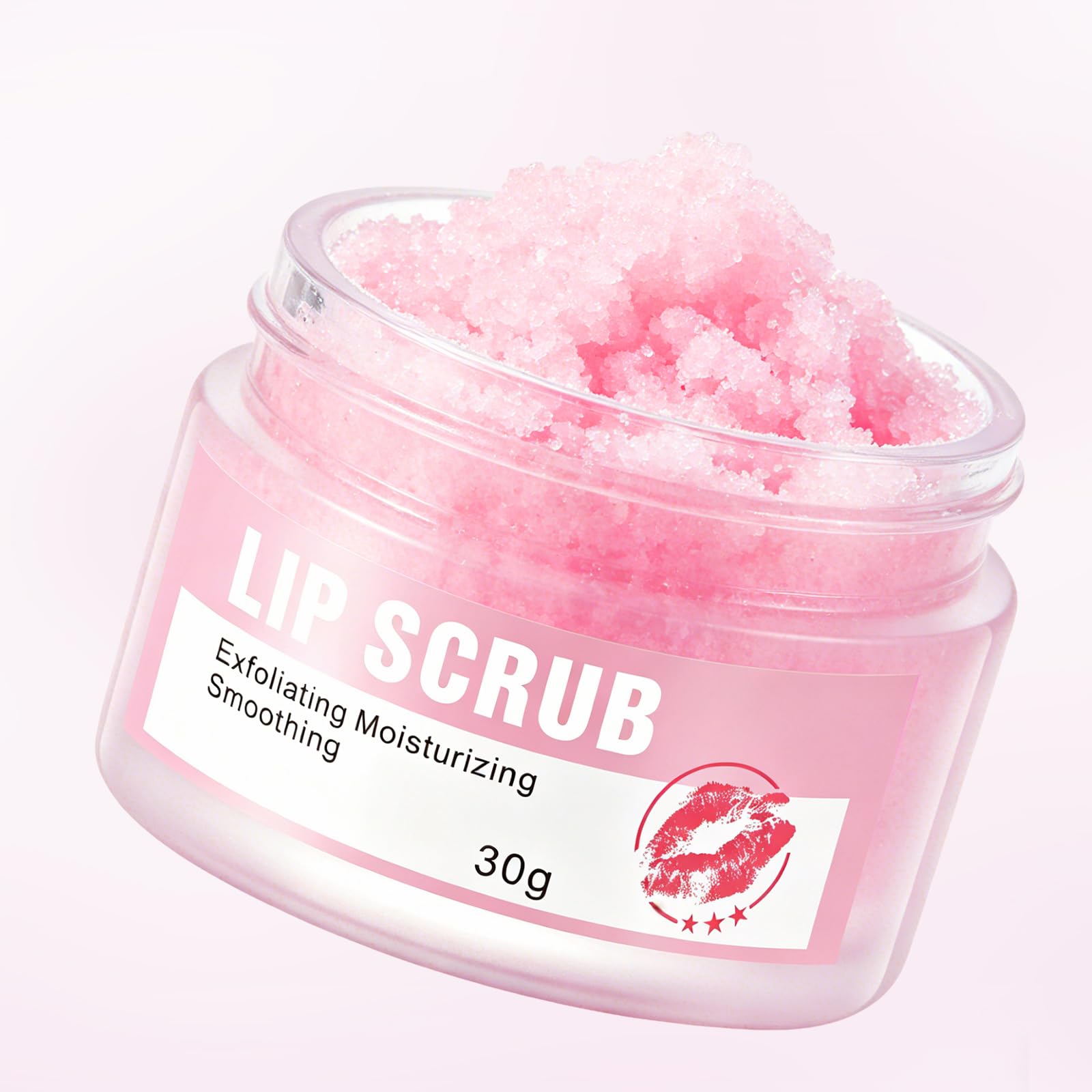 Person applying Oupeicharm lip scrub using the brush