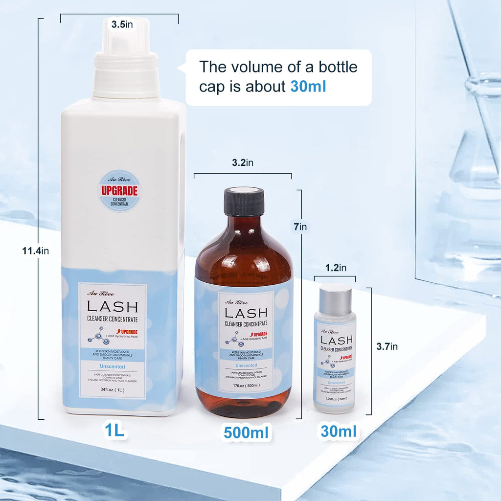 AuReve lash shampoo concentrate box and bottle set