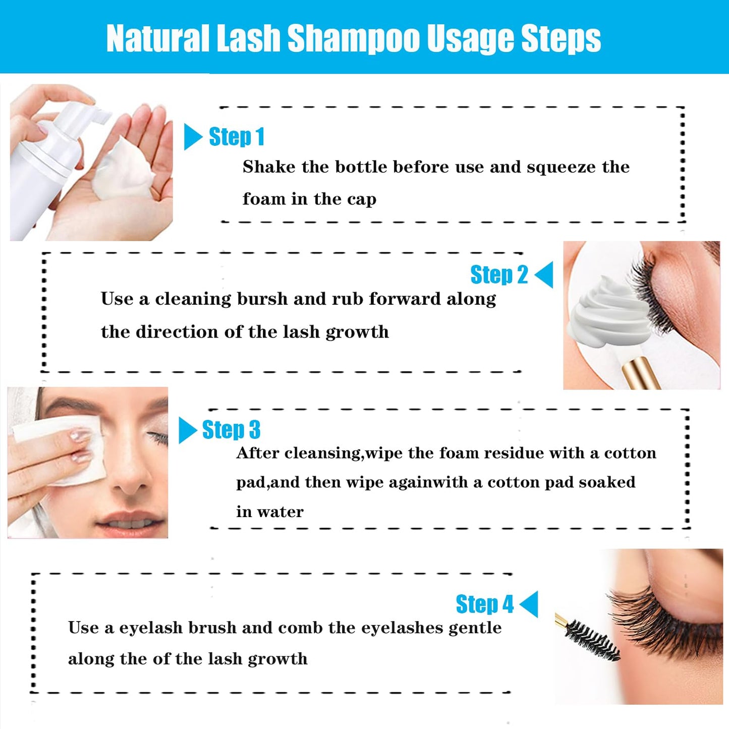 Non-irritating eyelash shampoo for sensitive eyes