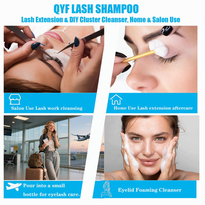 QYF lash extensions shampoo 500ml bottle size reference