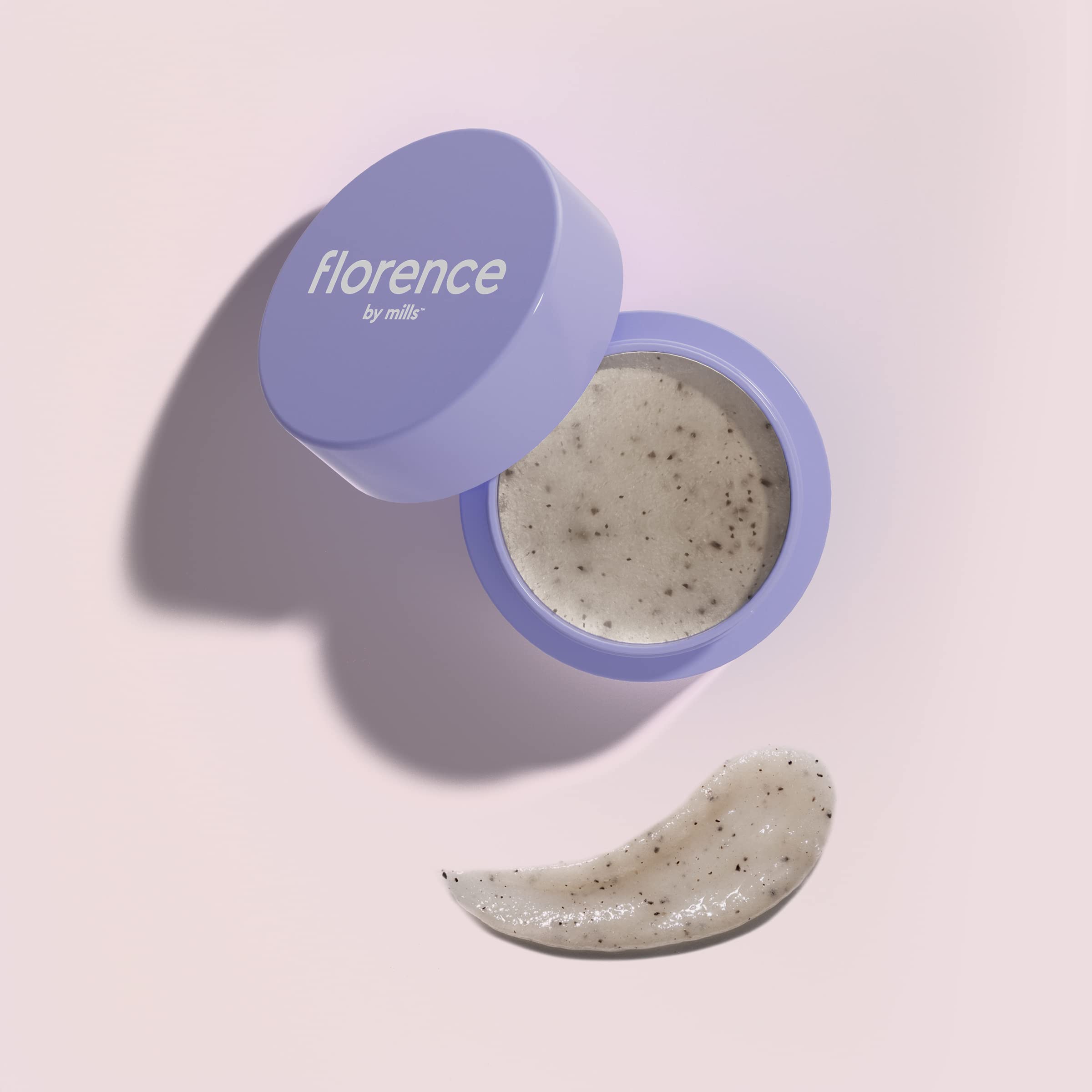 Florence By Mills lip scrub label showing 0.52 ounce size