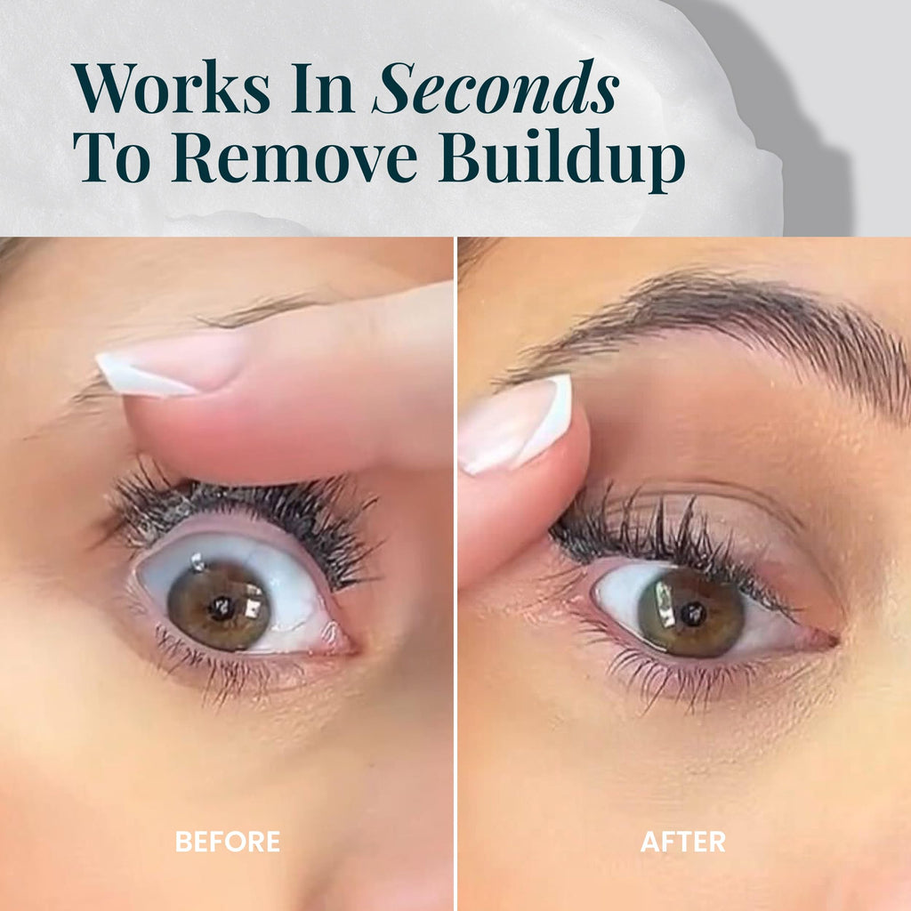 FlutterHabit eyelash extension cleanser shown with soft cleansing brush