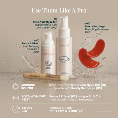 FlutterHabit eyelash extension cleanser for home and salon use