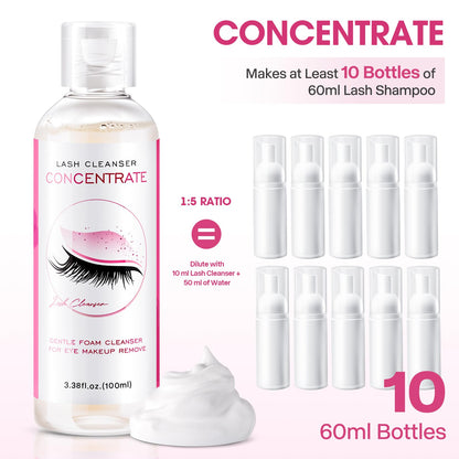 Stacy Lash Shampoo Concentrate ingredients and 100ml size label
