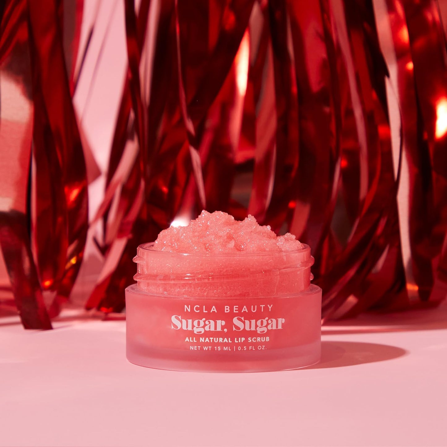 NCLA Beauty lip scrub texture showing natural sugar grains