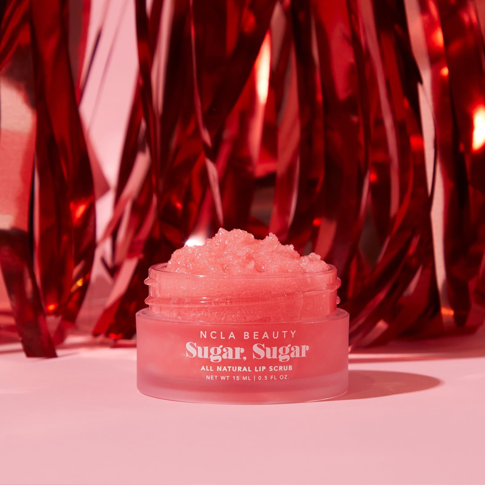 NCLA Beauty lip scrub texture showing natural sugar grains