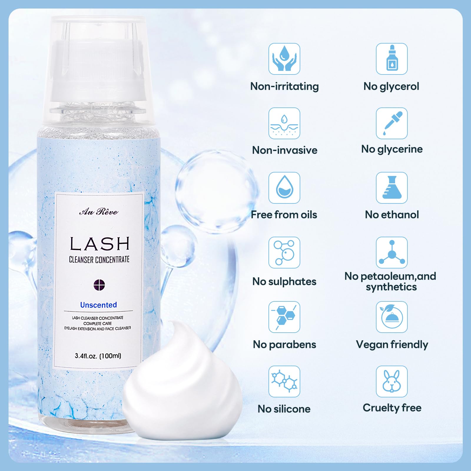 AuReve Lash Cleanser Concentrate dilution measuring cup